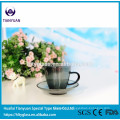 Borosilicate travel glass tea set cup with saucer